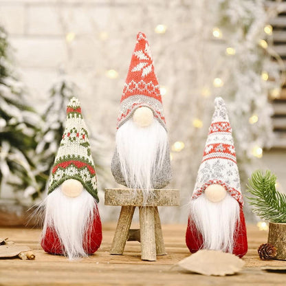 3 Stück Wichtel Weihnachtsdeko Plüschfiguren Handmade
