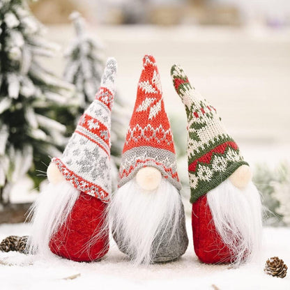 Weihnachtswichtel Figuren Set 3 Stück Handmade Plüsch Weihnachtsdeko