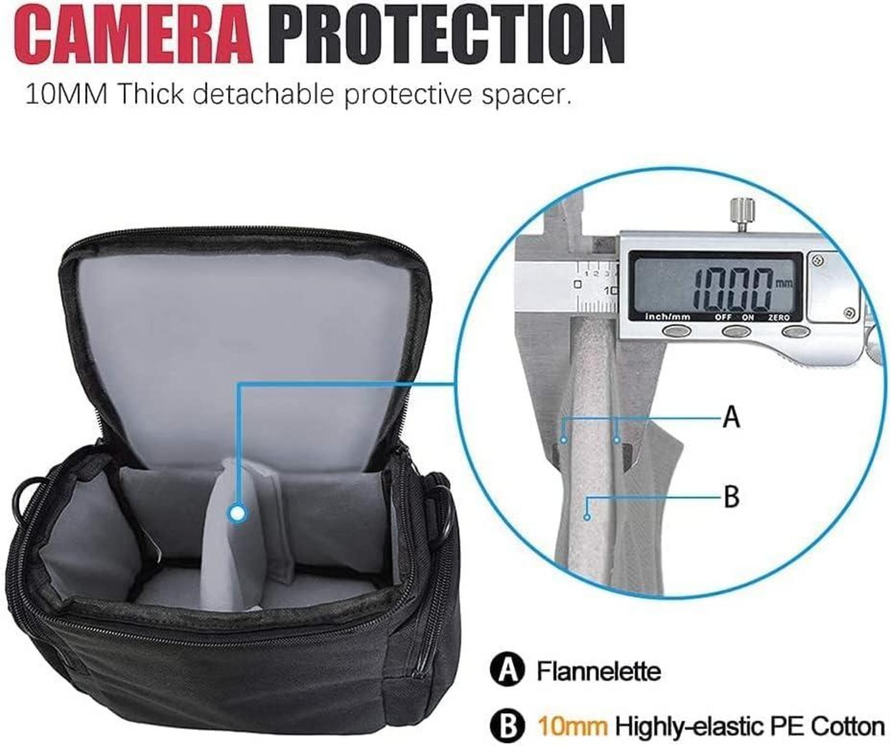 Kameratasche SLR Fototasche für Canon Nikon Sony, Wasserdicht Schwarz