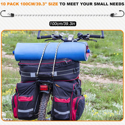 Kiprim 100 cm Hochleistungs-Bungee-Seile, 10er-Packung