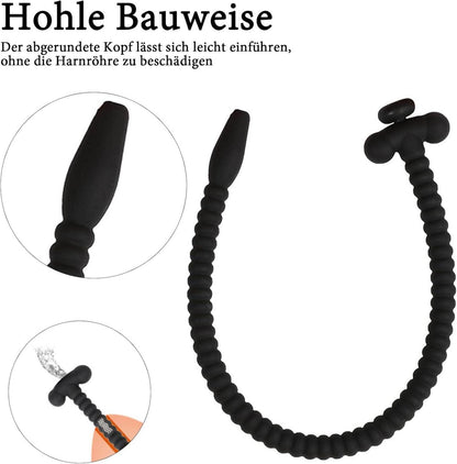 Silikon Dilator Hohl Penis Plug mit Stecker 3 Größen Ø 6mm