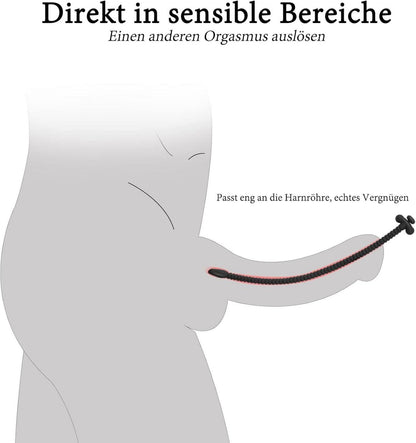 Dilator Harnröhre Silikon Penis Plug mit Stecker 3 Größen Schwarz