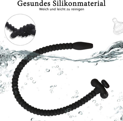 Silikon Dilator Harnröhre Stecker Penis Plug Ø 6mm Schwarz