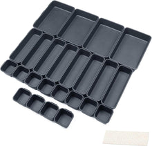 Schubladen Organizer Trennsystem 24 Fächer Schwarz Set