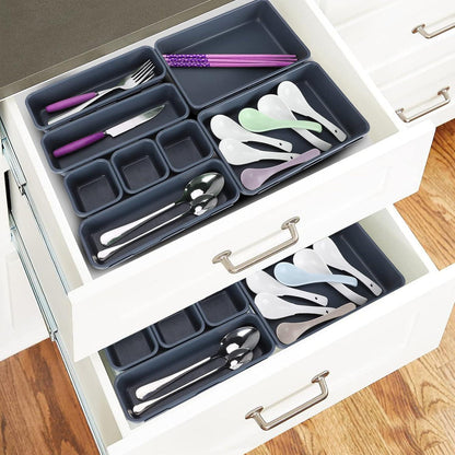Schubladen Organizer Set 24 Fächer Trennsystem Schwarz Silikon Hemnes-Kommode