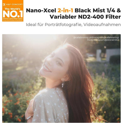 2-in-1 Black Mist & Variabler ND Filter 72mm
