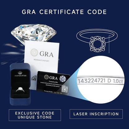Verlobungsring 1 Karat Silber Moissainte Kronenform Geschenkbox