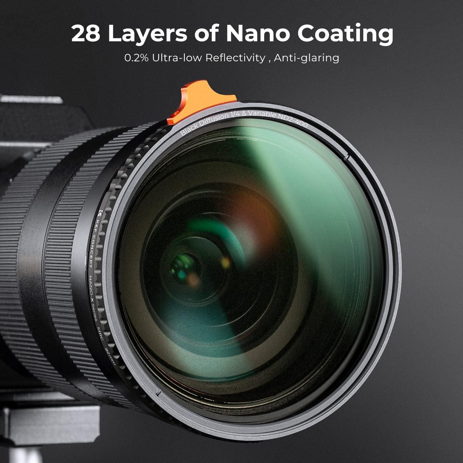 77mm Black-Mist Filter ND2-ND400 2in1 Variabler ND-Filter
