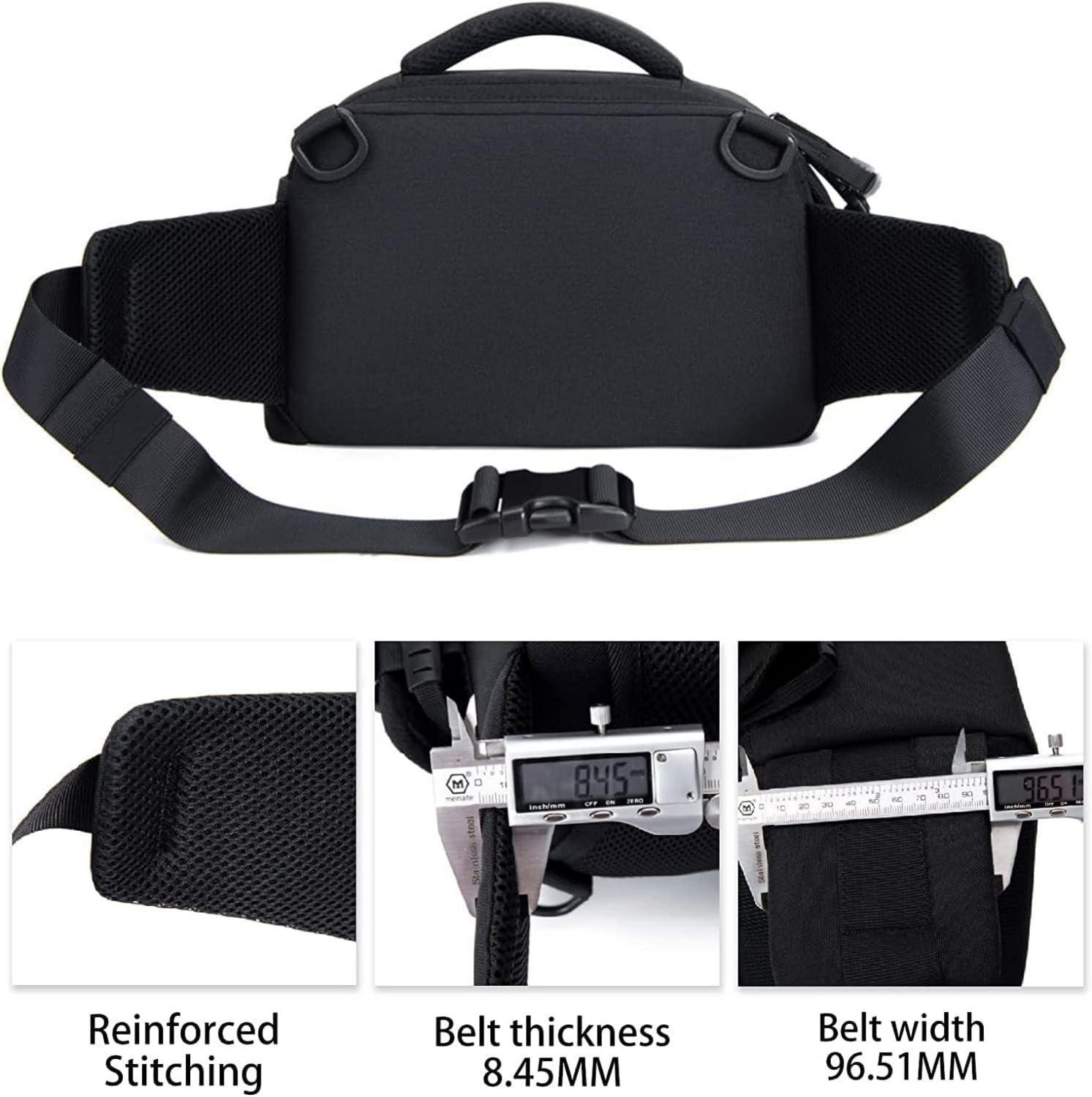 Kameratasche Gürteltasche Foto Umhängetasche Wasserdicht für DSLR/SLR Kamera, Schwarz