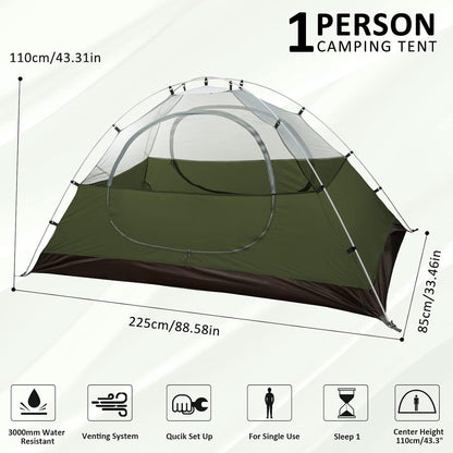 Ultraleichtes Campingzelt 1 2 3 Personen, Wasserdicht
