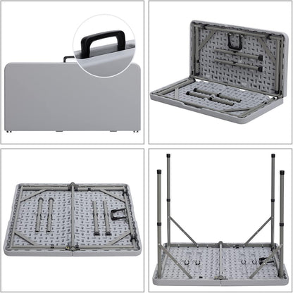 Klapptisch 87cm grau, Campingtisch klappbar, Gartentisch, Balkontisch, tragbar