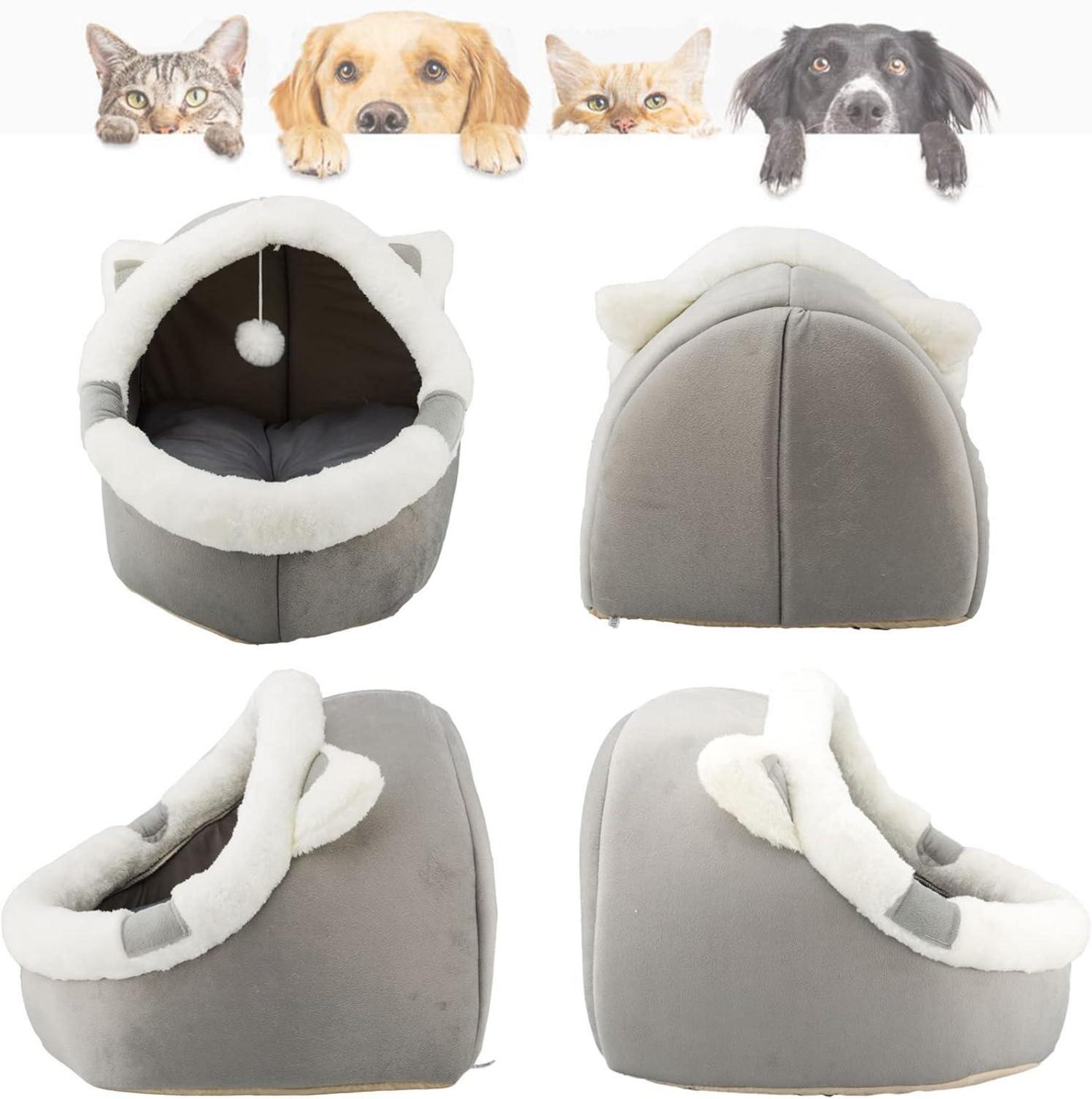 Katzenbett mit hängendem Spielzeug und abnehmbarem