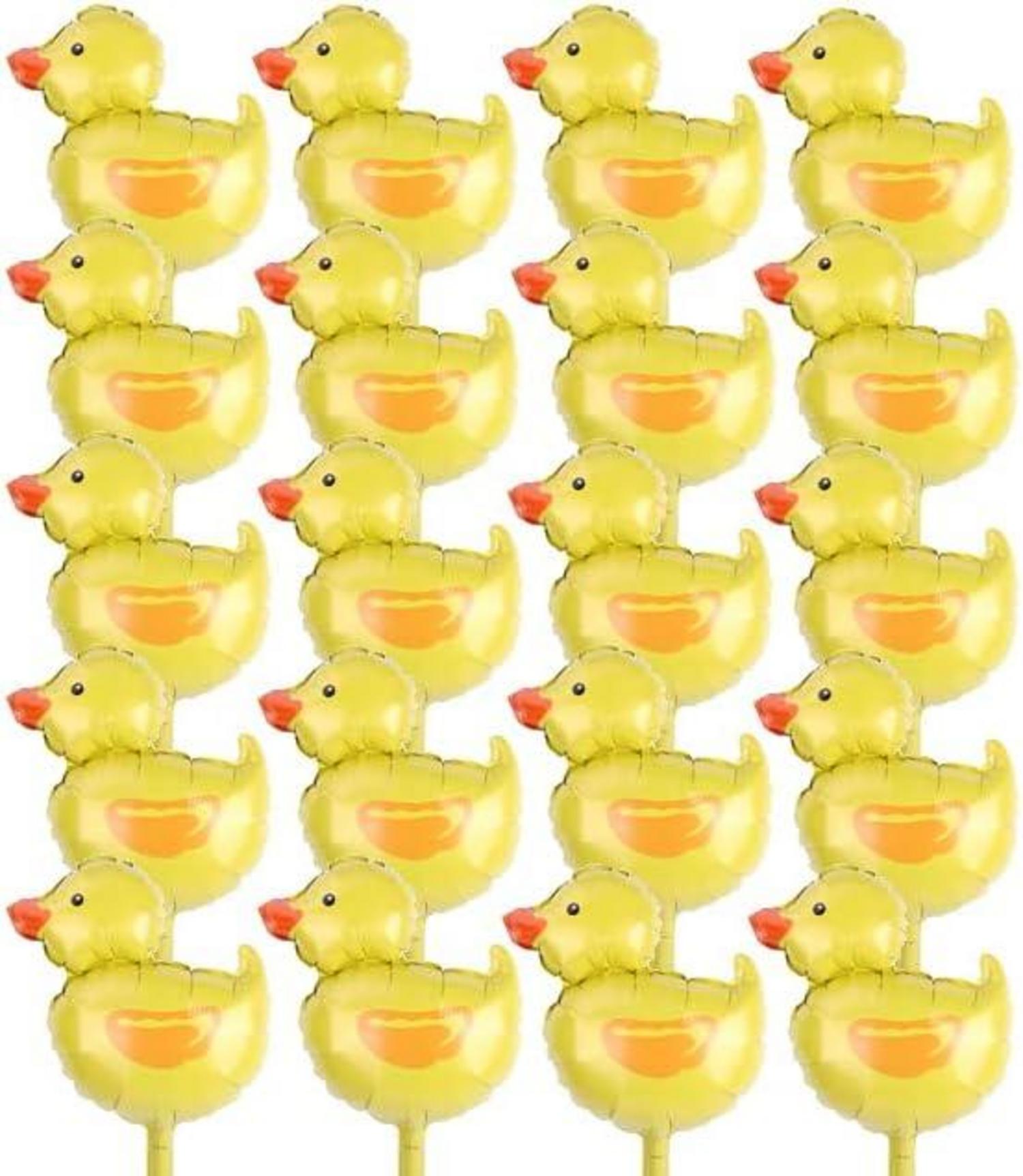 20 Stück Mini Ente Ballon Folienballons Bauernhof Tier Gelb Babyparty