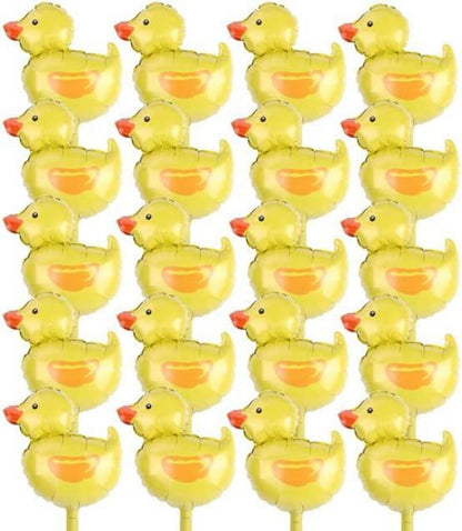 20 Stück Mini Ente Ballon Folienballons Bauernhof Tier Gelb Babyparty