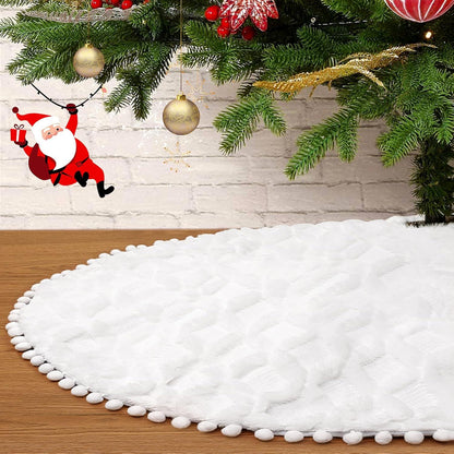 Weißer Weihnachtsbaum-Rock aus Luxus-Kunstpelz, 36 Zoll