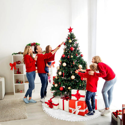 Weißer Luxus-Kunstpelz Weihnachtsbaum-Rock 36 Zoll Plüsch Baumrock