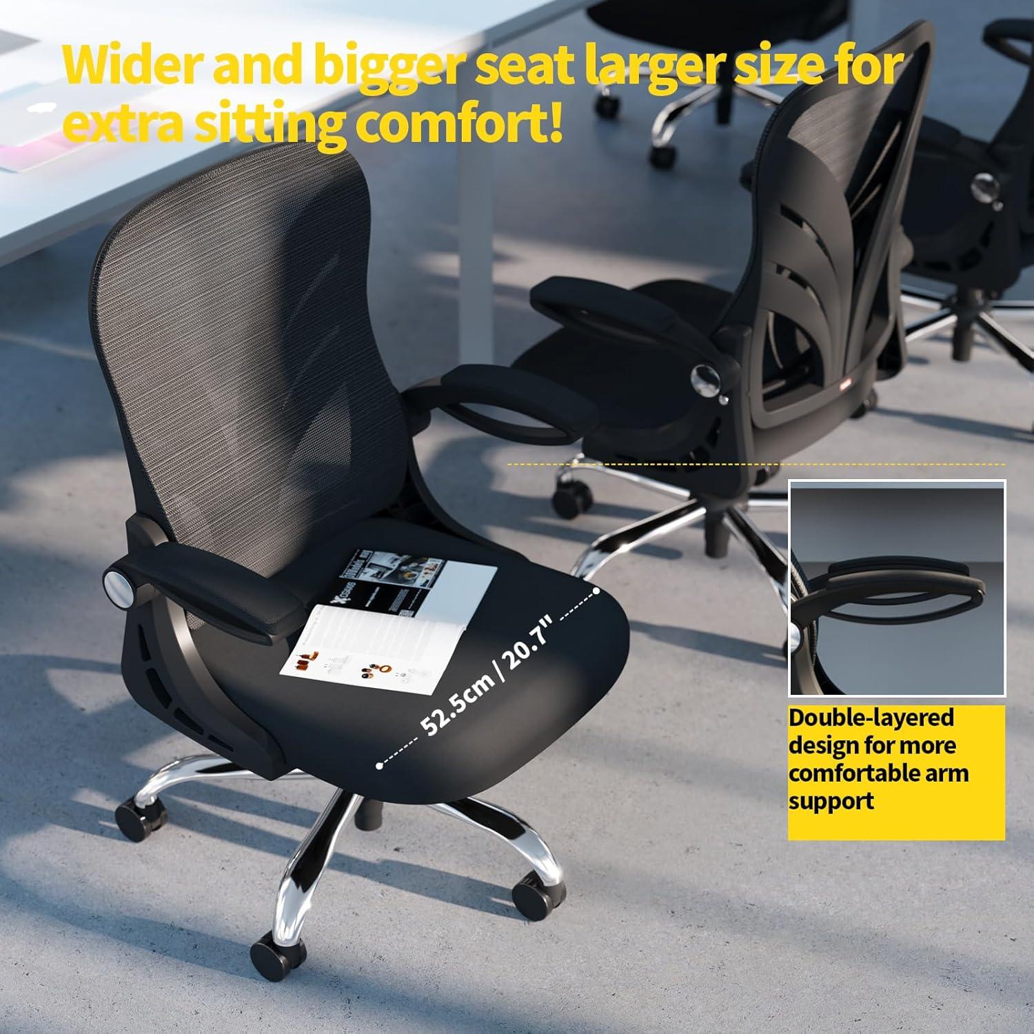Ergonomischer Bürostuhl mit Klappbarer Rückenlehne und Mesh