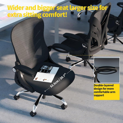 Ergonomischer Bürostuhl mit Klappbarer Rückenlehne und Mesh