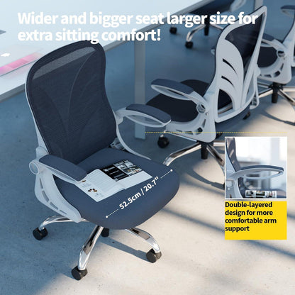 Ergonomischer Bürostuhl mit klappbarer Rückenlehne & erweitertem