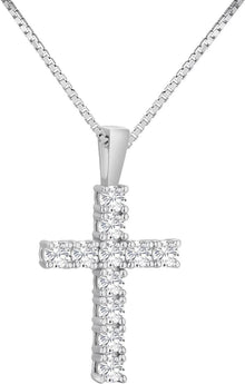 Moissanit Kreuz Anhänger Kette Venezianierkette 925 Silber