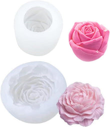 2Pcs Blume Silikonform Kerzen DIY Set - Rosen Pfingstrosen