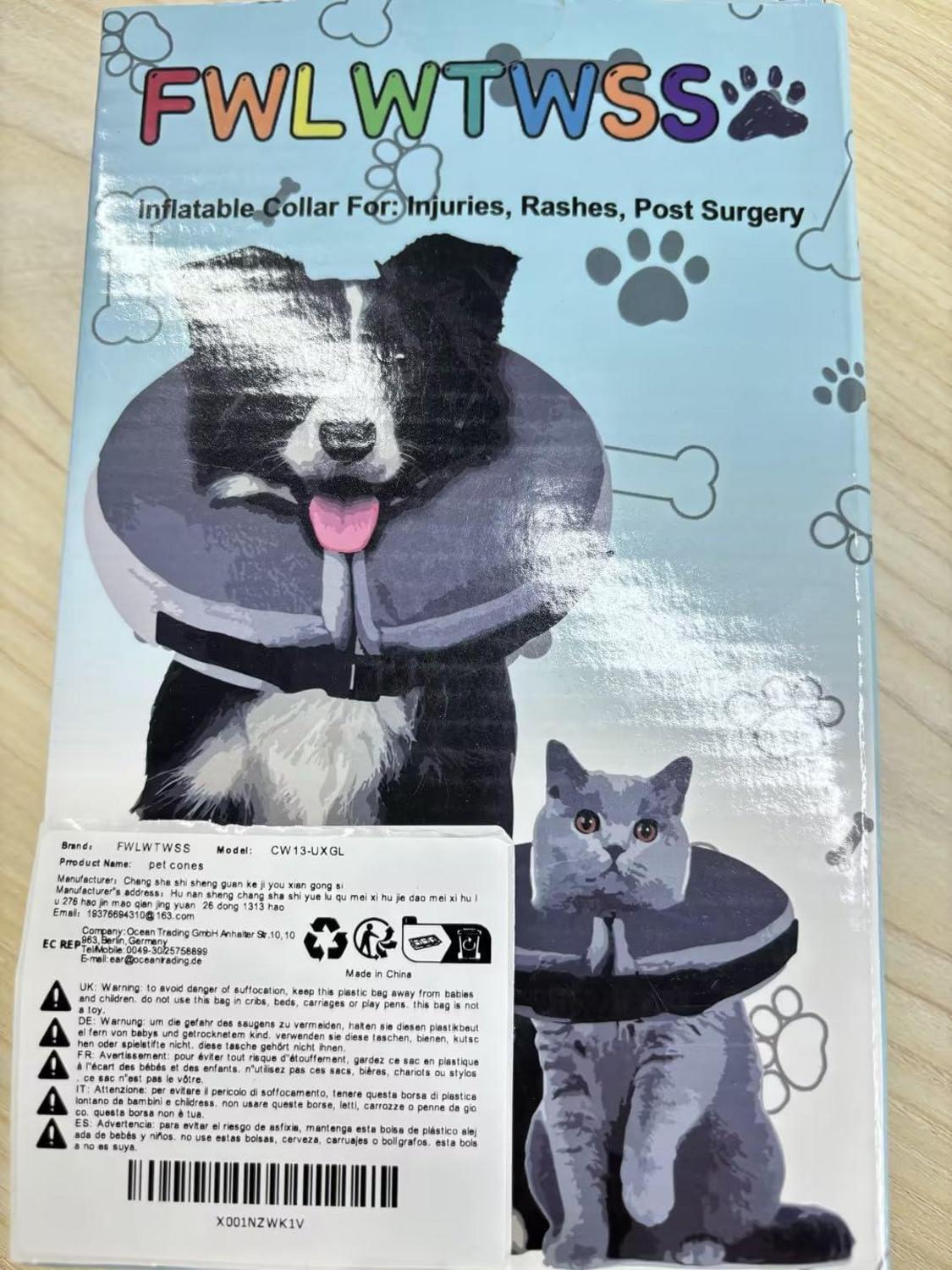 Aufblasbare Halskrause Hund & Katze Leckschutz Genesung Wunden