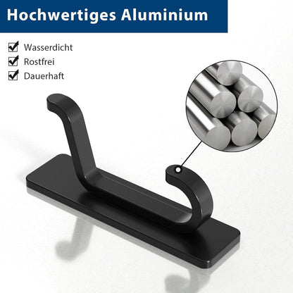 pickpiff Klebehaken Schwarz Matt 6kg Türhaken 4 Stück