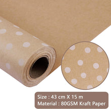 HBell Geschenkpapier Rolle 43cm x 15m Weißes Gepunktetes