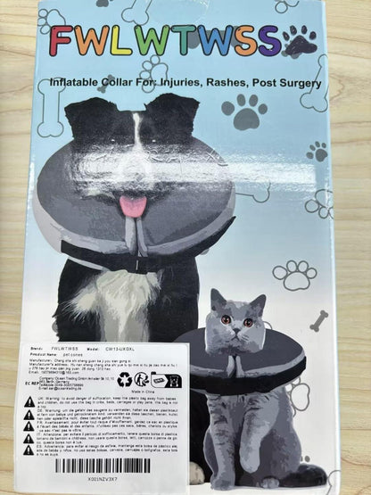 Aufblasbare Halskrause Hund Katze Leckschutz XL Pink