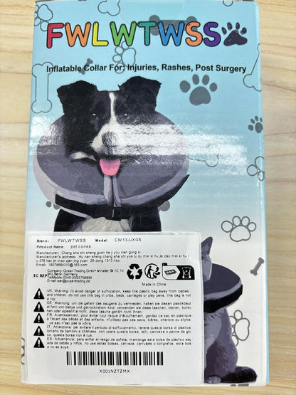 Aufblasbare Halskrause Hund & Katze Leckschutz, Verstellbar S 12.7-20.3cm