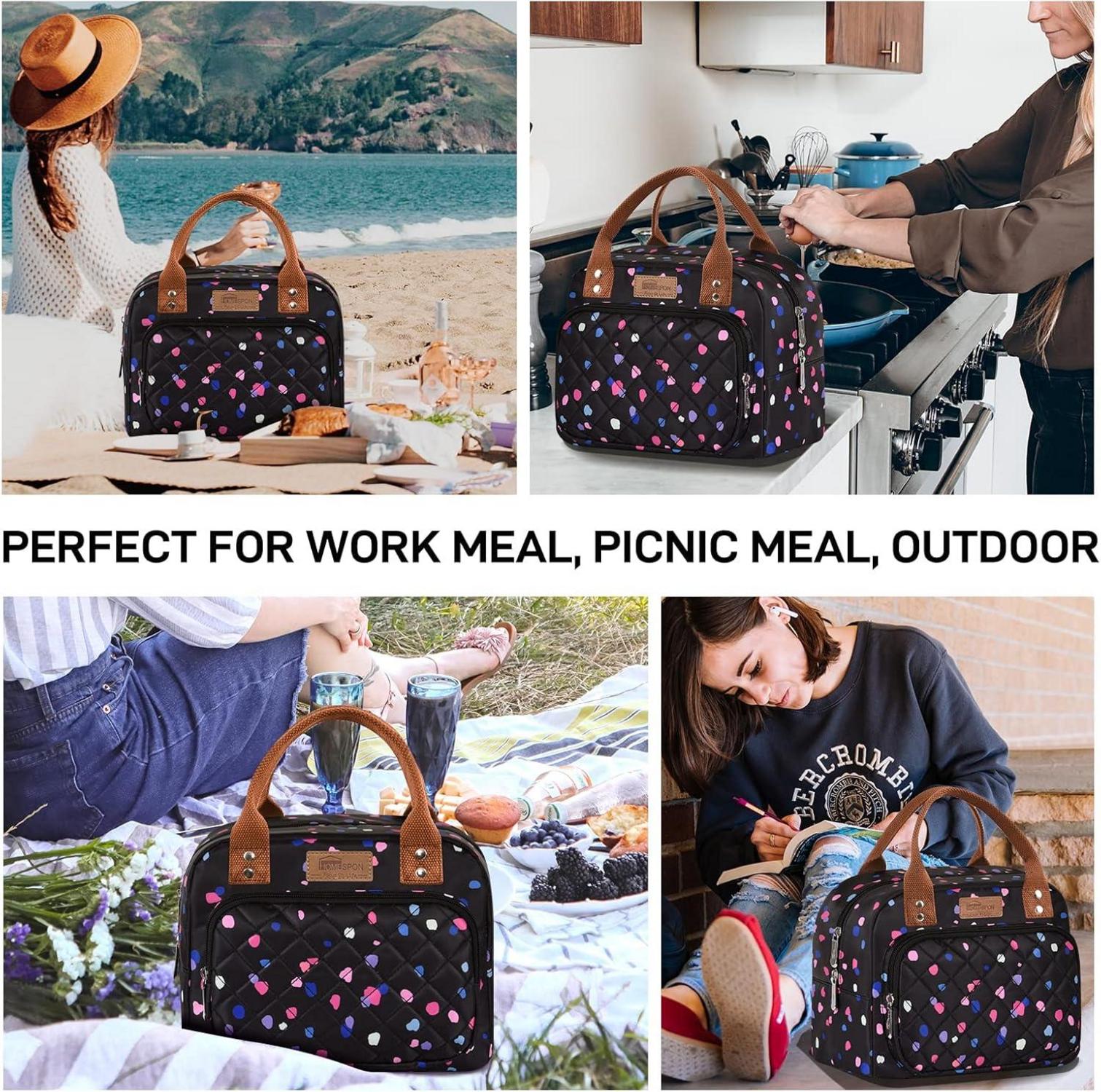 Isolierte Lunchtasche Kühltasche Lunchbox Behälter lila 27x21cm