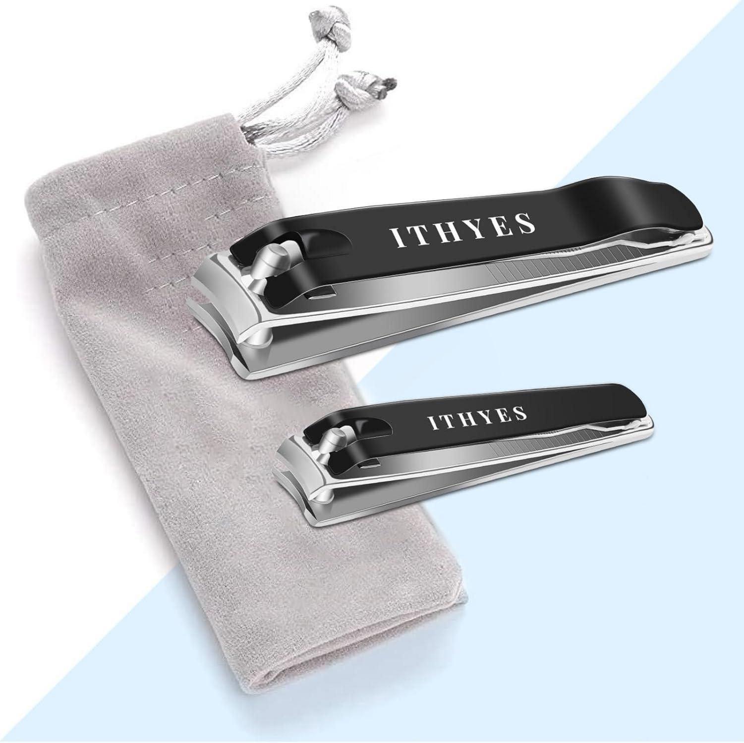 Ithyes Nagelknipser Set 2 Stück Edelstahl dicke Nägel Maniküre Fuß Herren