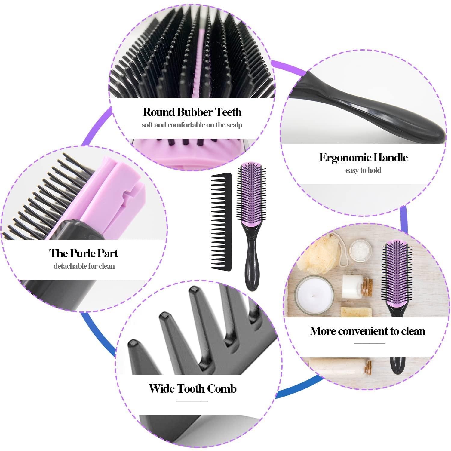 Detangle Haarbürste Set für Naturhaar Afro Haare mit Sprühflaschen