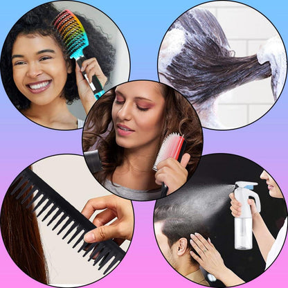 Aozzy 14-teiliges Detangle Haarbürste Set für Naturhaar Afro Haare 3a Bis 4c - Super Pflege Set