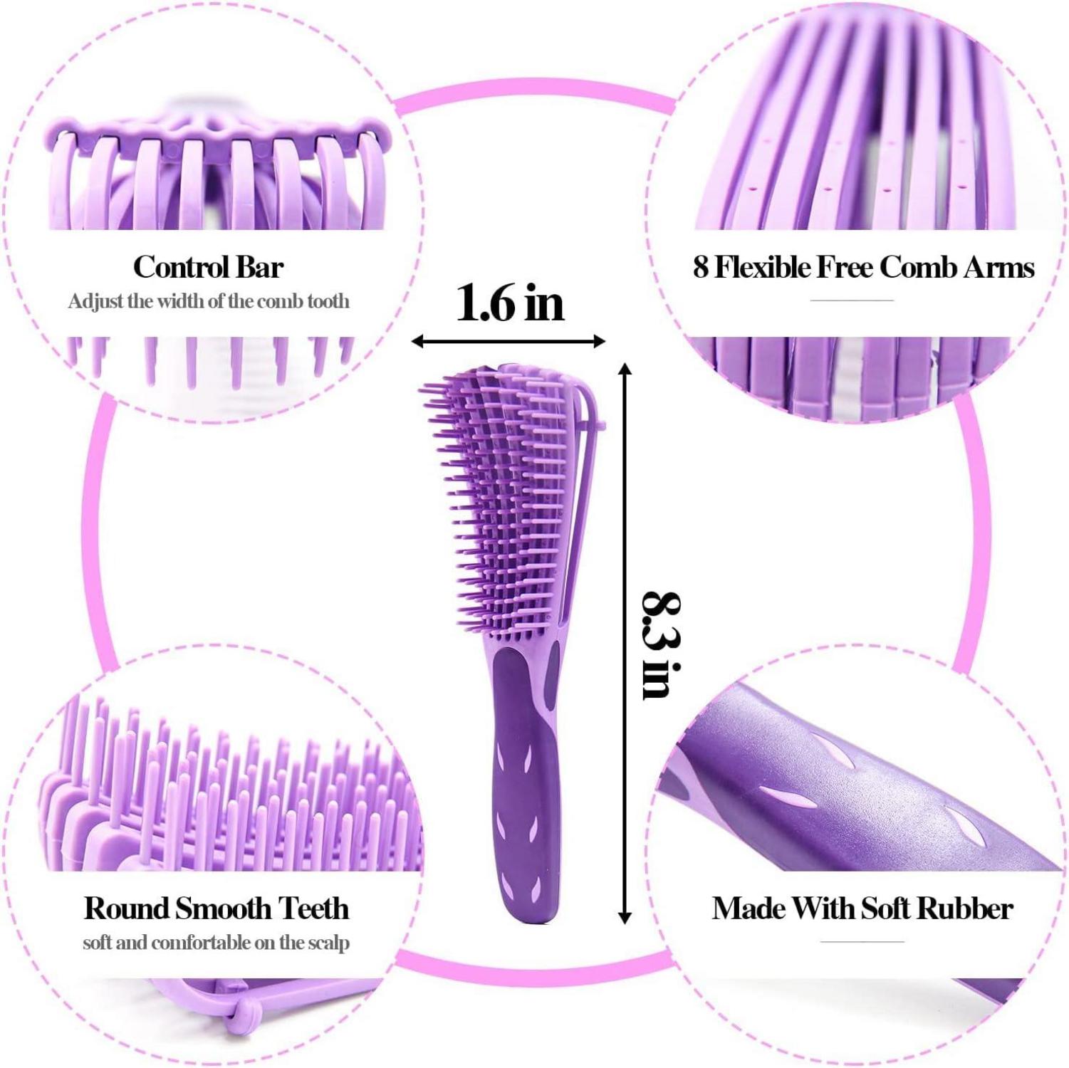 Detangle Haarbürste Set für Naturhaar Afro Haare 3a Bis 4c mit Satin