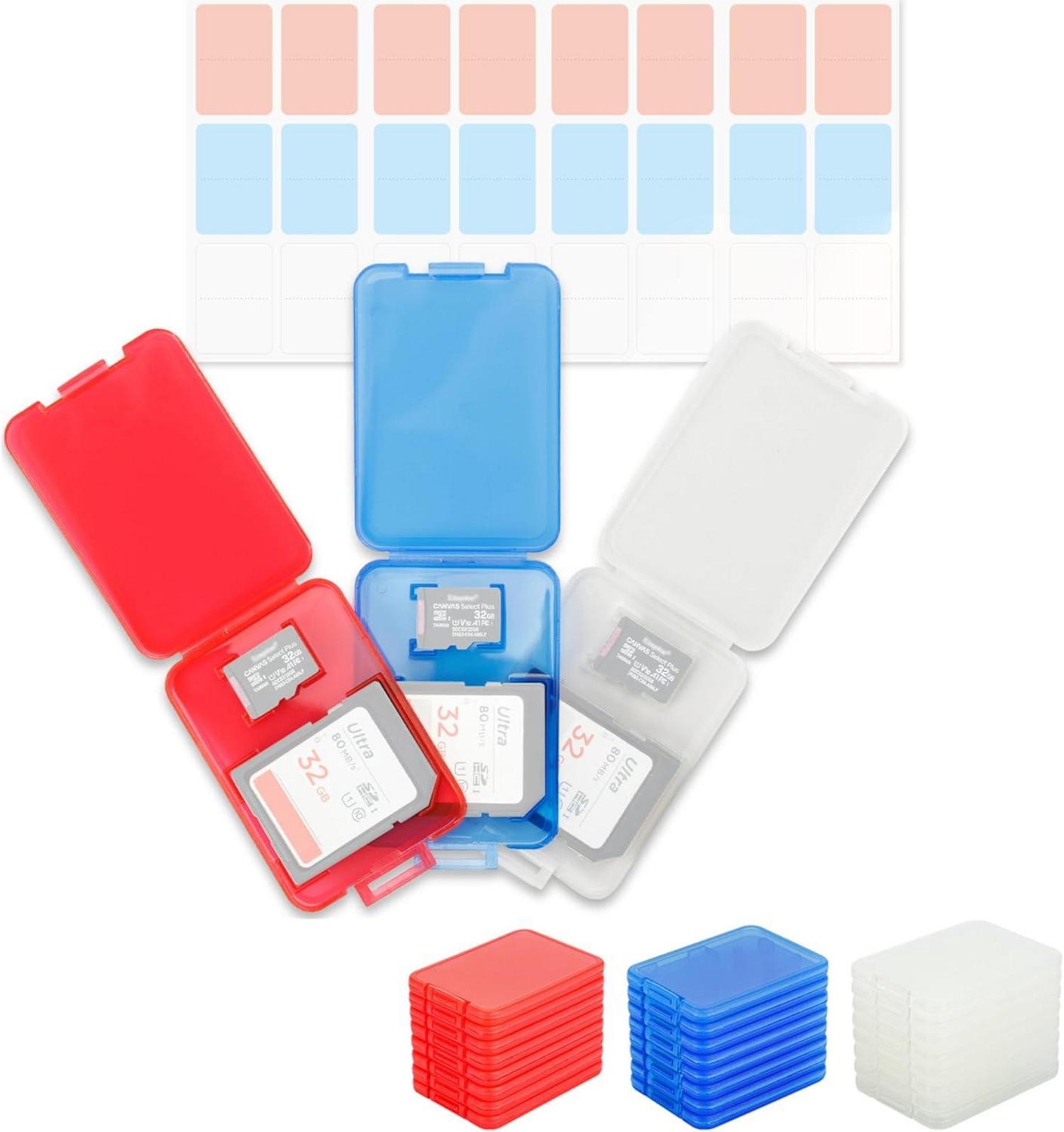 Karten Aufbewahrung Hülle 24SD 24MicroSD 3Farben Transparent
