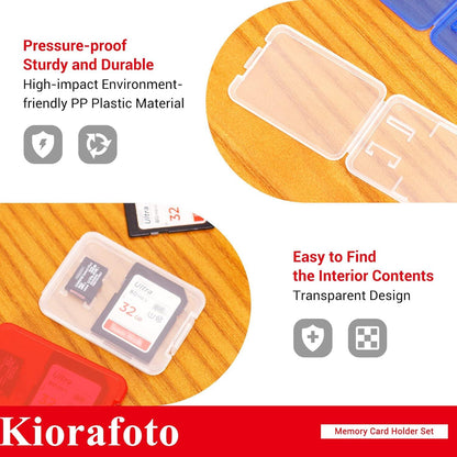 Kiorafoto 24-teilige SD & Micro SD Speicherkarten Aufbewahrung Hülle Transparent - 3 Farben