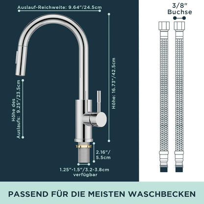 Wasserhahn Küche Hoher Bogen mit Herausziehbarer Brause