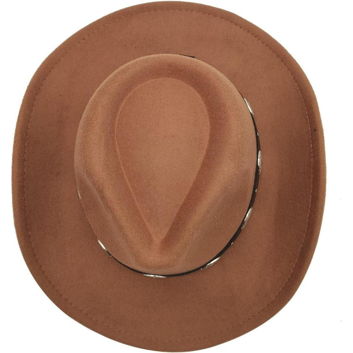 Cowboyhut mit Band und Metallakzenten in Lederoptik