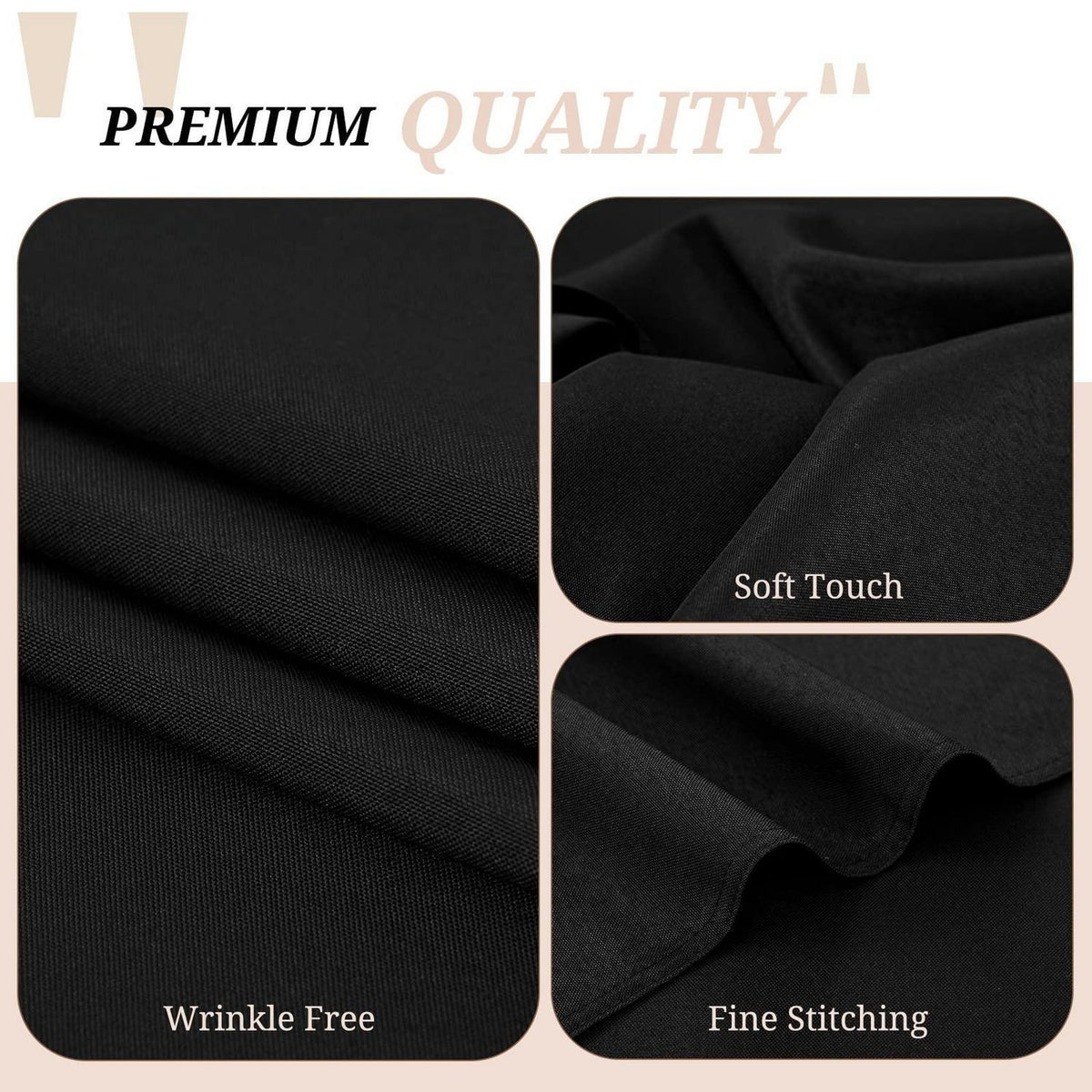 Schwarze Tischdecken 10er-Pack – 2,4m Rechteckig für Party & Hochzeit