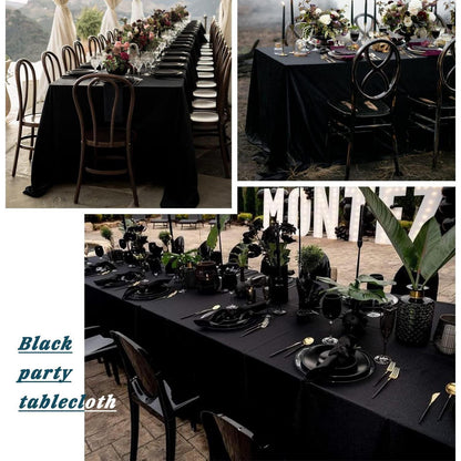Schwarze Tischdecken 10er-Pack – 2,4m Rechteckig für Party & Hochzeit