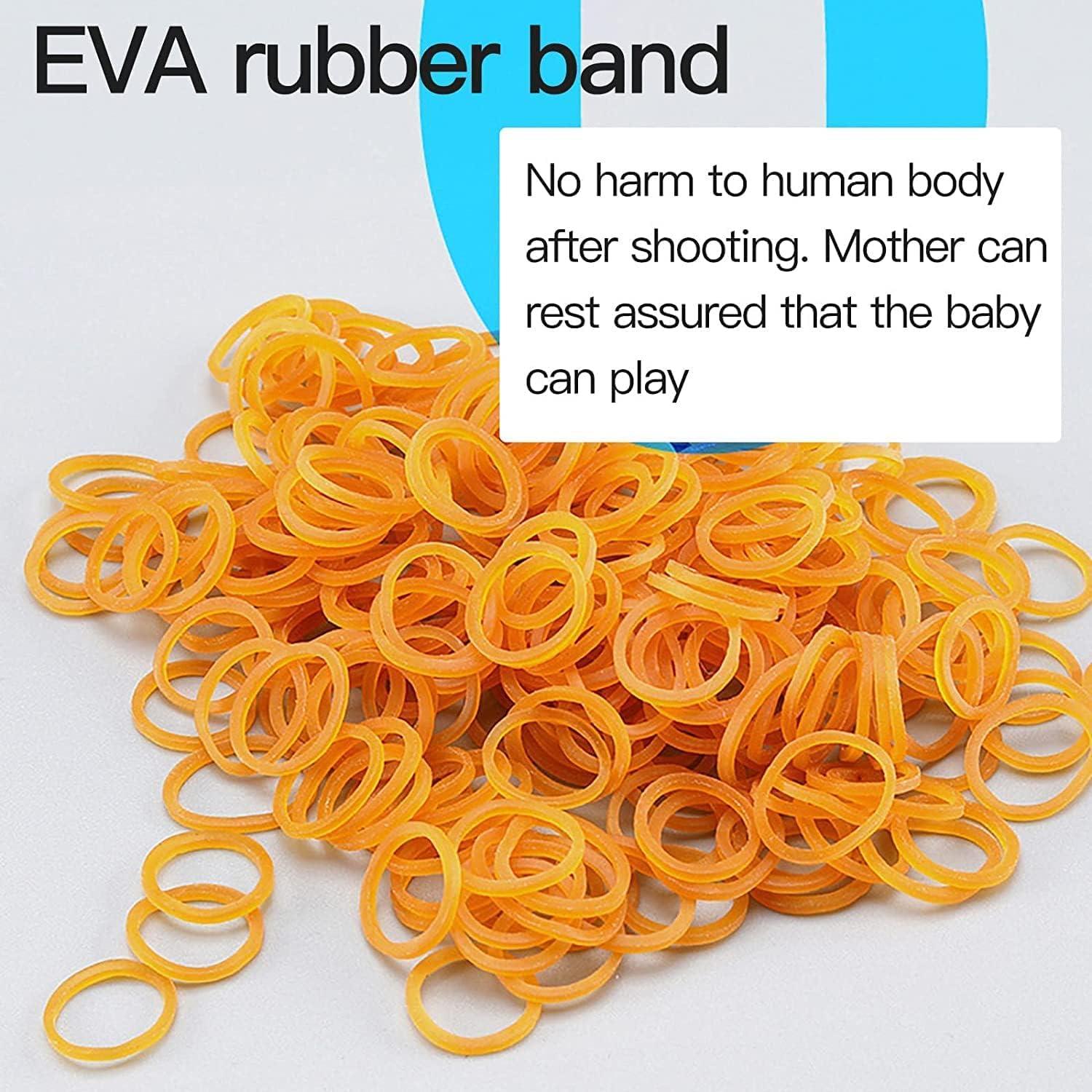 Mini Gummibandpistole Metall klappbar 6 Schuss Schlüsselanhänger 60 Gummiband