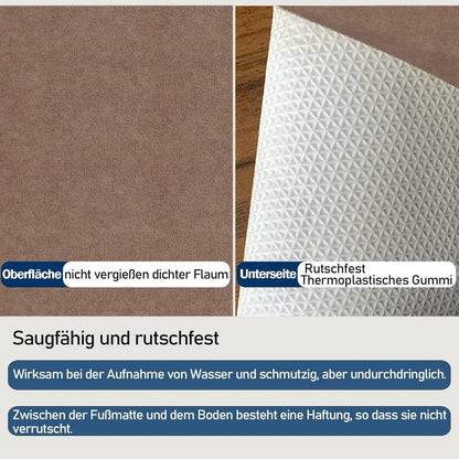 DFIONC Fußmatte Innen, waschbar, saugfähig, rutschfest, Braun 90x200 cm