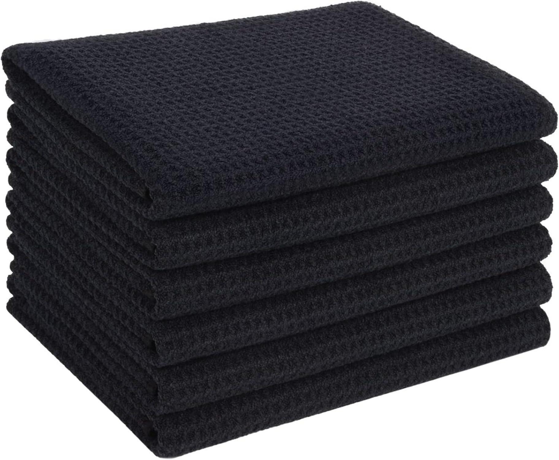 6er Pack Mikrofaser Geschirrtücher 40x56 cm schwarz