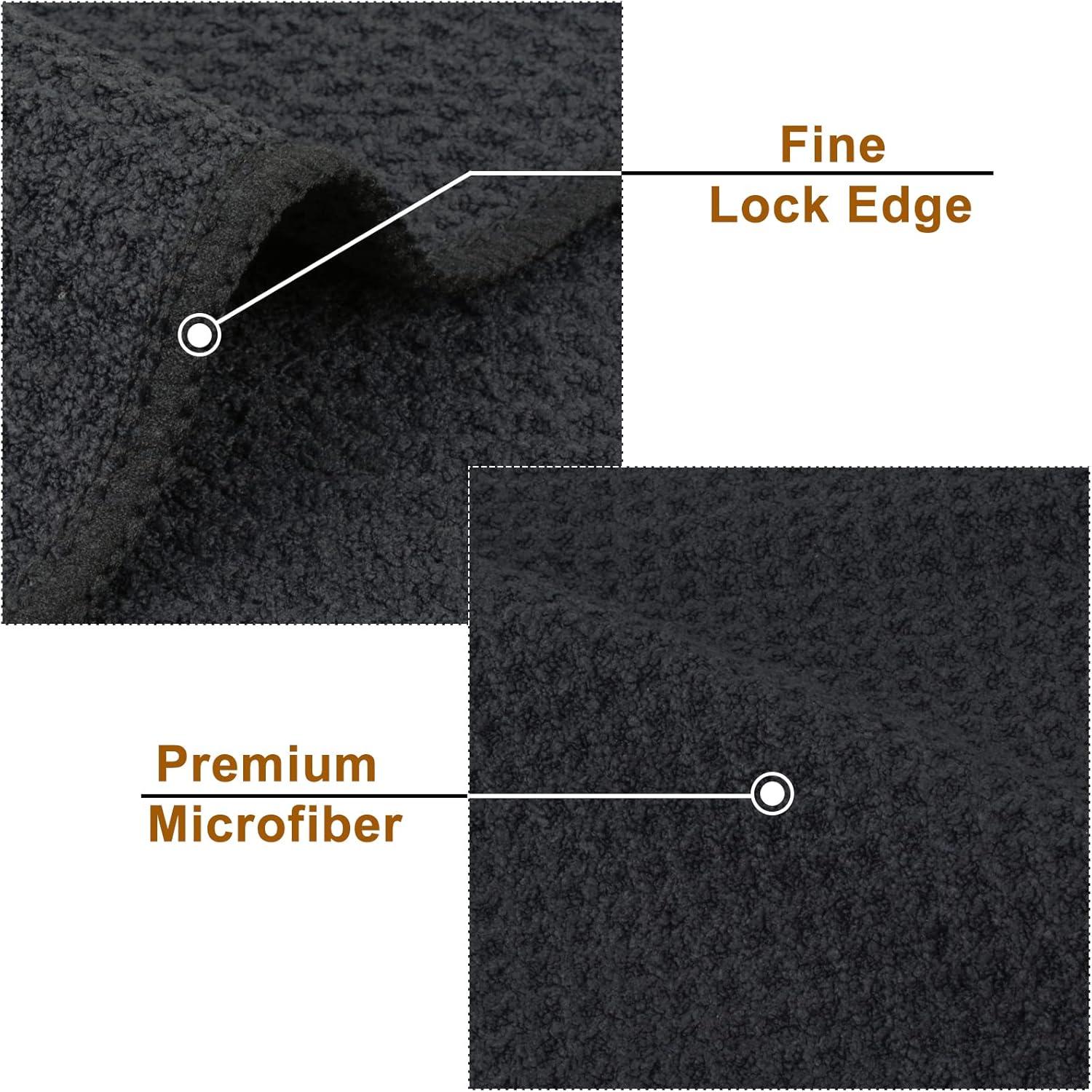 6er Pack Mikrofaser Trockentücher Waffelgewebe Geschirrtücher 40x56cm Schwarz