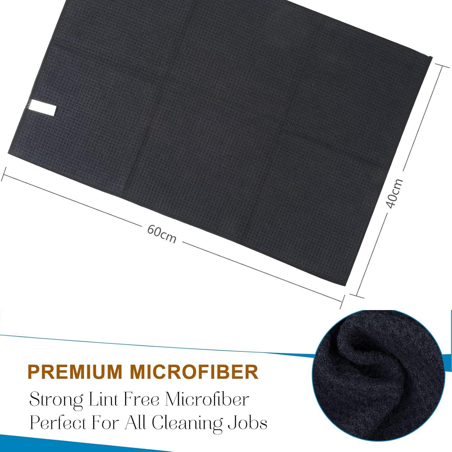 6er Pack Mikrofaser Trockentücher schwarz 40x56cm saugfähig & pflegeleicht