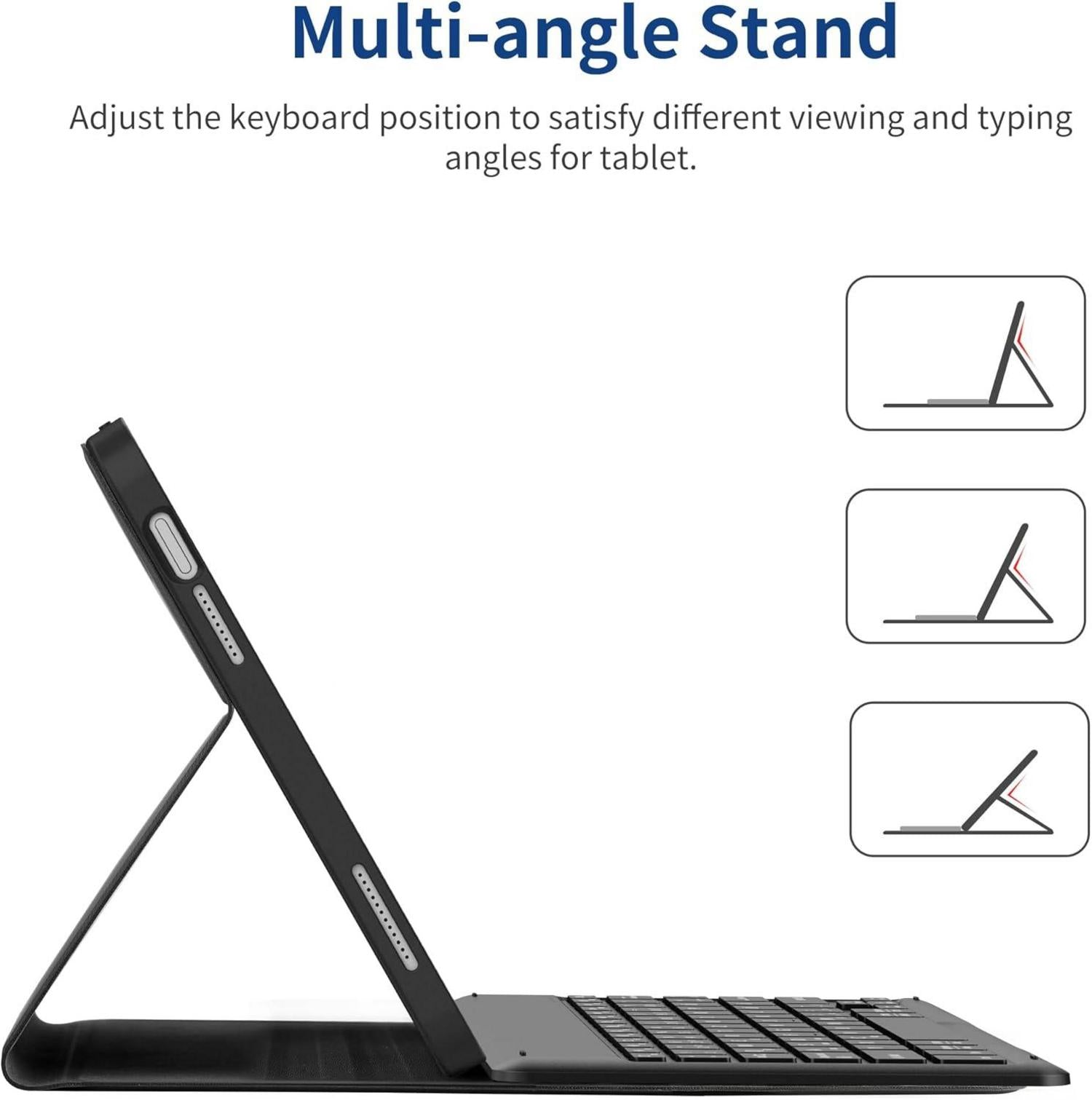 Deutsch QWERTZ Tastatur Hülle iPad 10 Gen 10.9 Zoll 2022 Bluetooth Schwarz