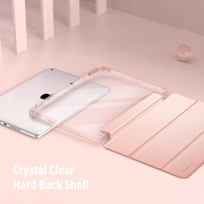 EasyAcc iPad 9 8 7 Hülle Stoßfest Transparenter Rückschale Roségold
