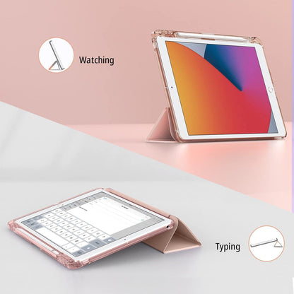 EasyAcc iPad 10,2 Zoll Hülle mit Stifthalter Roségold Stoßfeste Schutzhülle