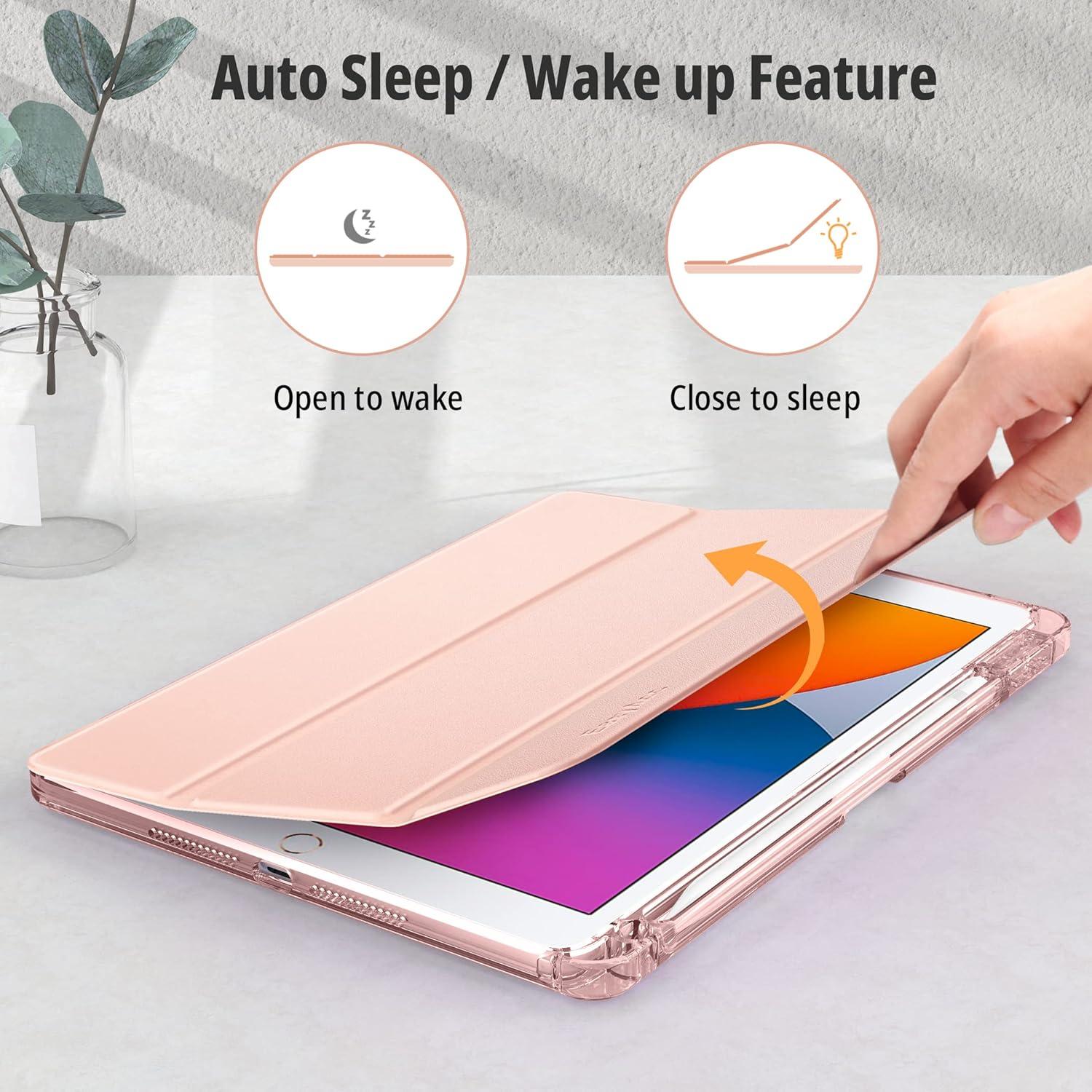 Hülle für iPad 10,2 Zoll 2021/2020/2019 Roségold Stoßfeste Schutzhülle